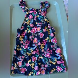 CROWN AND IVY KIDS 4T like new dress safari print navy pinks greens